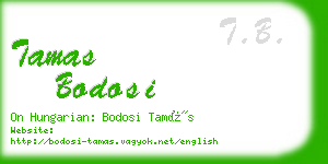 tamas bodosi business card